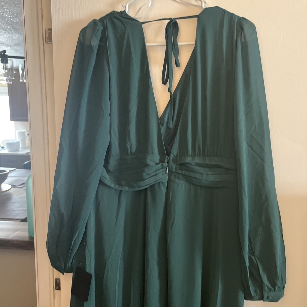 Lulu  About Divine HunterGreen Women's Maxi Dress‎  Backless Size XL - Picture 7 of 11